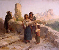 Near Cervara by Gerolamo Induno — hand-painted cultural oil painting reproduction on canvas