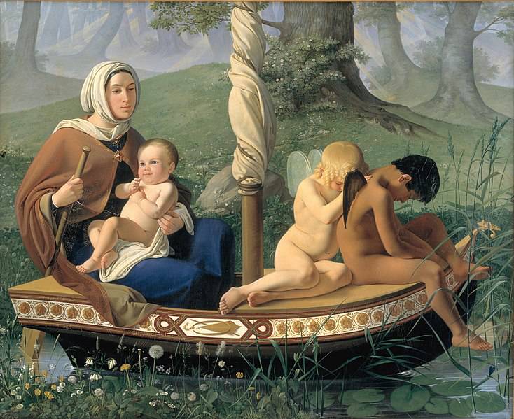 Infancy. From the series: The Four Ages of Man by Ditlev Blunck — hand-painted portrait oil painting reproduction on canvas