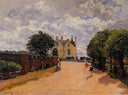 Inn at East Molesey with Hampton Court Bridge by Alfred Sisley — hand-painted architectural oil painting reproduction on canvas