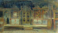 Inside the Peter and Paul Church in Plyos by Isaac Levitan — hand-painted architectural oil painting reproduction on canvas