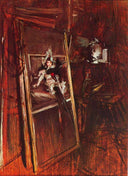 Inside the Studio of the Painter with Errazuriz Damsel by Giovanni Boldini — hand-painted abstract oil painting reproduction on canvas