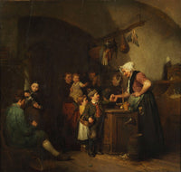Inside the village shop by Felix Schlesinger — hand-painted portrait oil painting reproduction on canvas