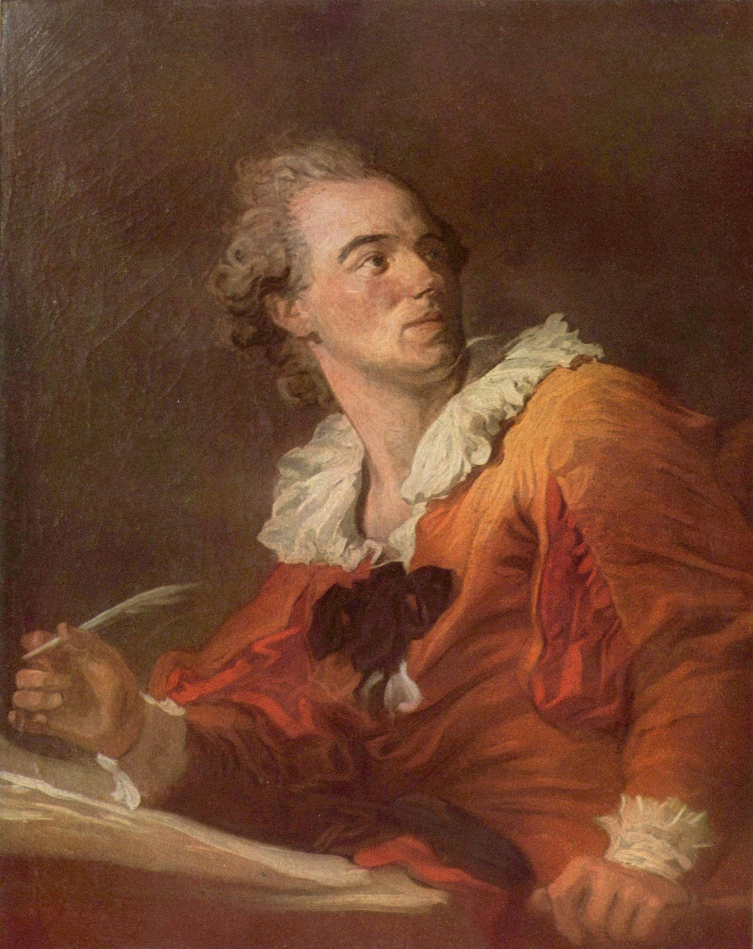 Inspiration by Jean-Honore Fragonard — hand-painted portrait oil painting reproduction on canvas