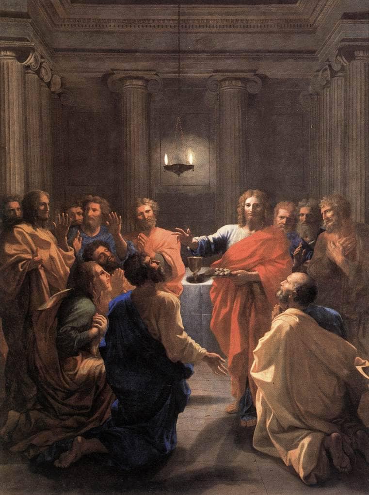 Institution of the Eucharist by Nicolas Poussin — hand-painted cultural oil painting reproduction on canvas