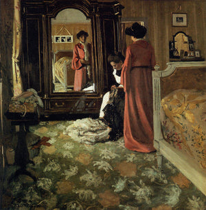 Interior, Bedroom with Two Figures - Felix Vallotton