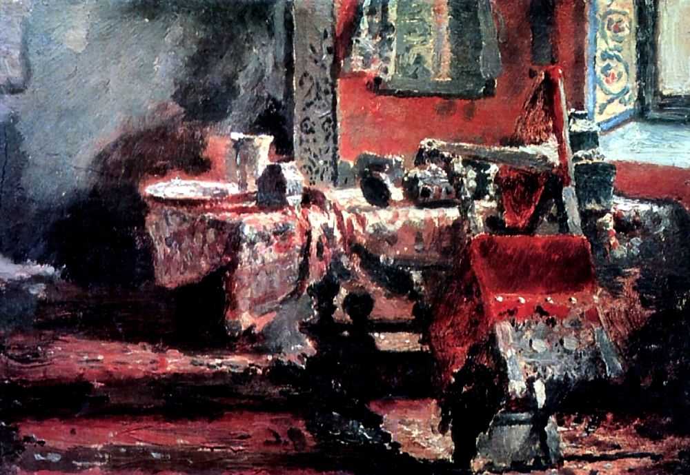 Interior (etude) by Ilya Repin — hand-painted landscape oil painting reproduction on canvas