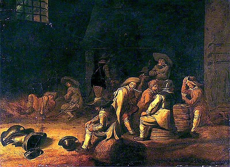 Interior Guardroom, Soldiers off Duty by Willem Cornelisz Duyster — hand-painted still oil painting reproduction on canvas