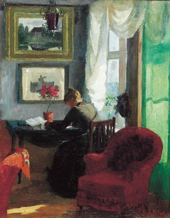 Interior by Kitty Lange Kielland — hand-painted portrait oil painting reproduction on canvas