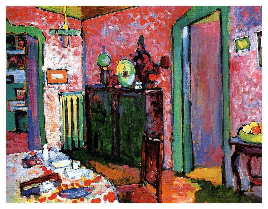 Interior (My dining room) by Wassily Kandinsky — hand-painted abstract oil painting reproduction on canvas