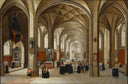 Interior of a Gothic Church by Pieter Neefs I — hand-painted architectural oil painting reproduction on canvas