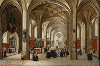 Interior of a Gothic Church by Pieter Neefs I — hand-painted architectural oil painting reproduction on canvas