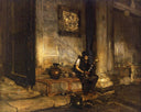 Interior of the Baptistry at St. Mark's by William Merritt Chase — hand-painted architectural oil painting reproduction on canvas