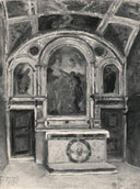 Interior of the chapel of the Cambio in Perugia by Federico Faruffini — hand-painted architectural oil painting reproduction on canvas