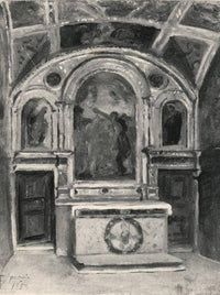 Interior of the chapel of the Cambio in Perugia by Federico Faruffini — hand-painted architectural oil painting reproduction on canvas