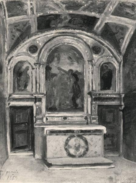 Interior of the chapel of the Cambio in Perugia