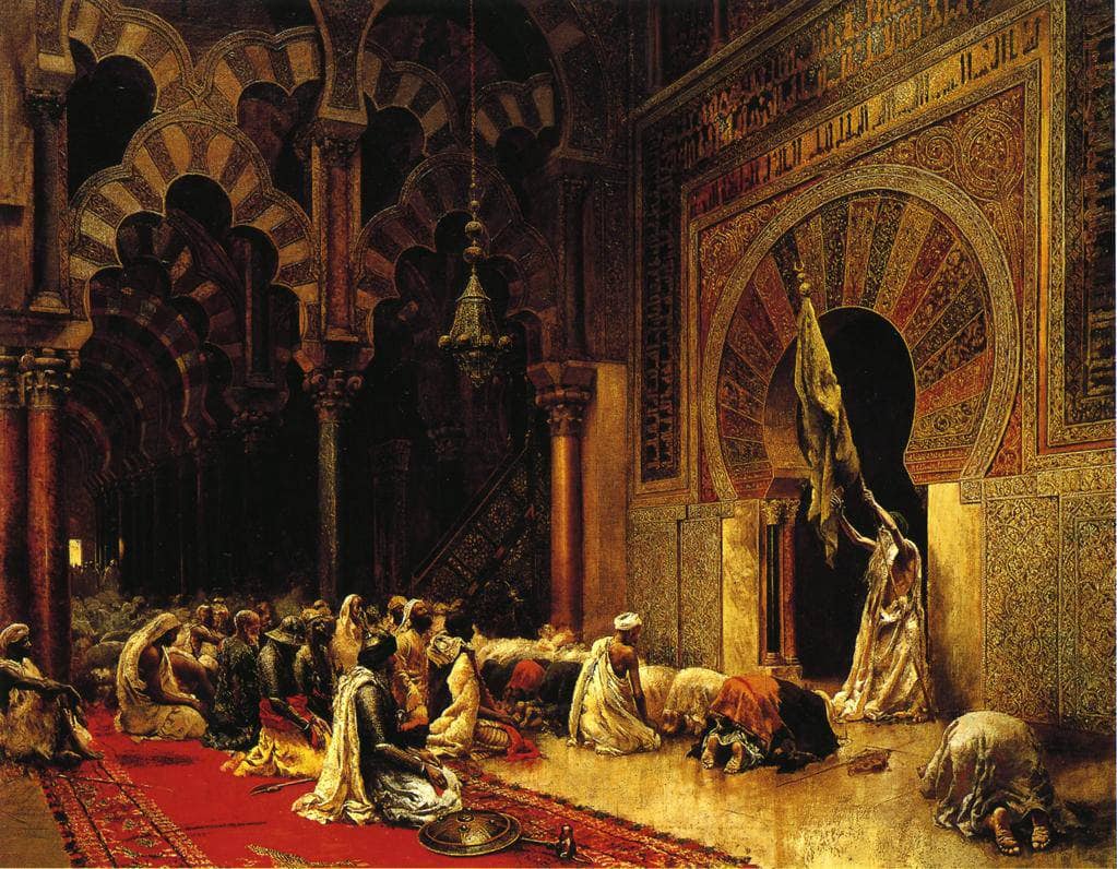 Interior of the Mosque at Cordoba by Edwin Lord Weeks — hand-painted cultural oil painting reproduction on canvas