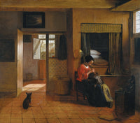 Interior with a Mother delousing her Child by Pieter de Hooch — hand-painted portrait oil painting reproduction on canvas