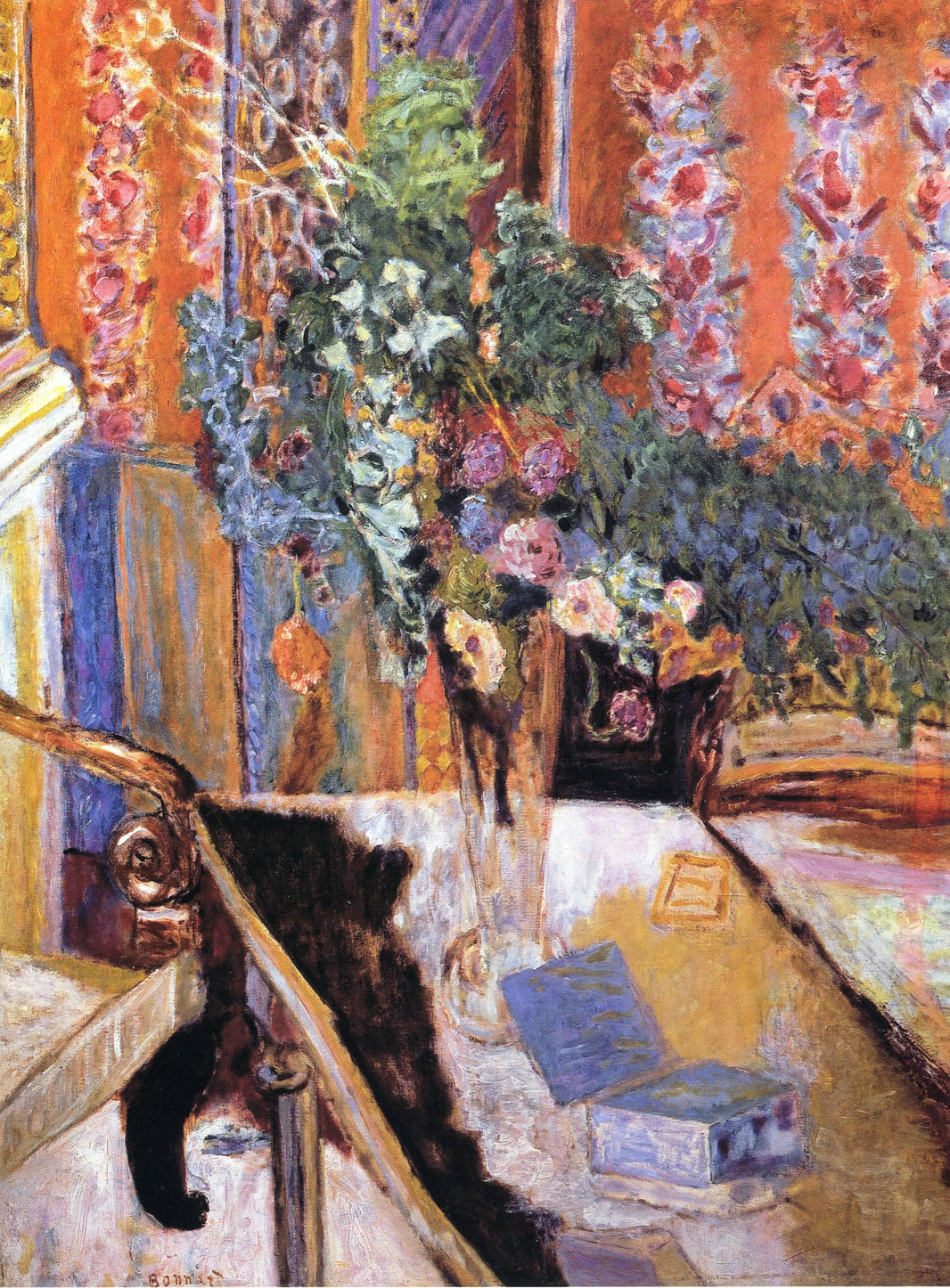 Interior with Flowers by Pierre Bonnard — hand-painted botanical oil painting reproduction on canvas