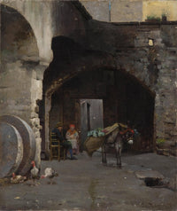 Intimacy by Vincenzo Caprile — hand-painted architectural oil painting reproduction on canvas