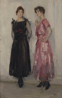Ippy and Gertie Posing at Fashion House Hirsch, Amsterdam by Isaac Israels — hand-painted portrait oil painting reproduction on canvas