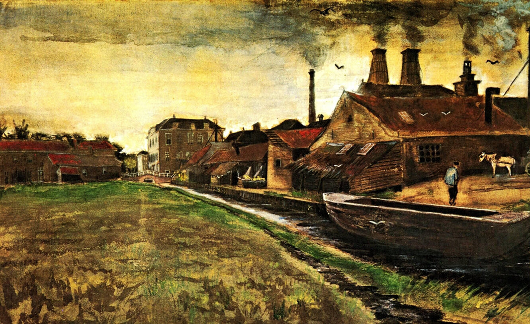 Iron Mill in The Hague by Vincent van Gogh — hand-painted botanical oil painting reproduction on canvas