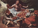 Isaac Blessing Jacob by Jan van Hemessen — religion oil painting wall art, Northern Renaissance