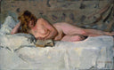 Reclining nude (Sjaantje van Ingen) by Isaac Israels — hand-painted nude oil painting reproduction on canvas