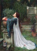 Isabella and the Pot of Basil by John William Waterhouse — hand-painted botanical oil painting reproduction on canvas