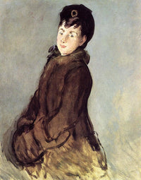 Isabelle Lemonnier with a muff by Edouard Manet — hand-painted portrait oil painting reproduction on canvas