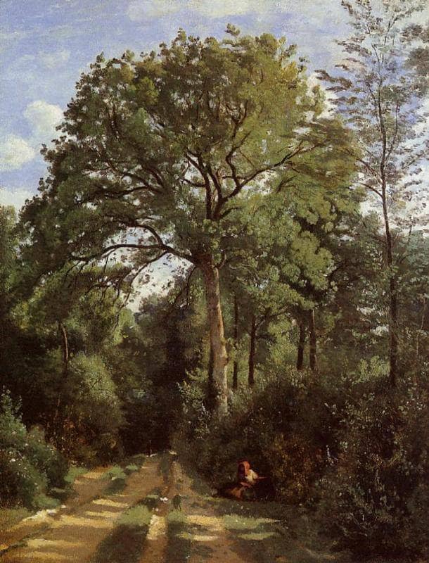 Island of San Bartolommeo by Camille Corot — hand-painted botanical oil painting reproduction on canvas