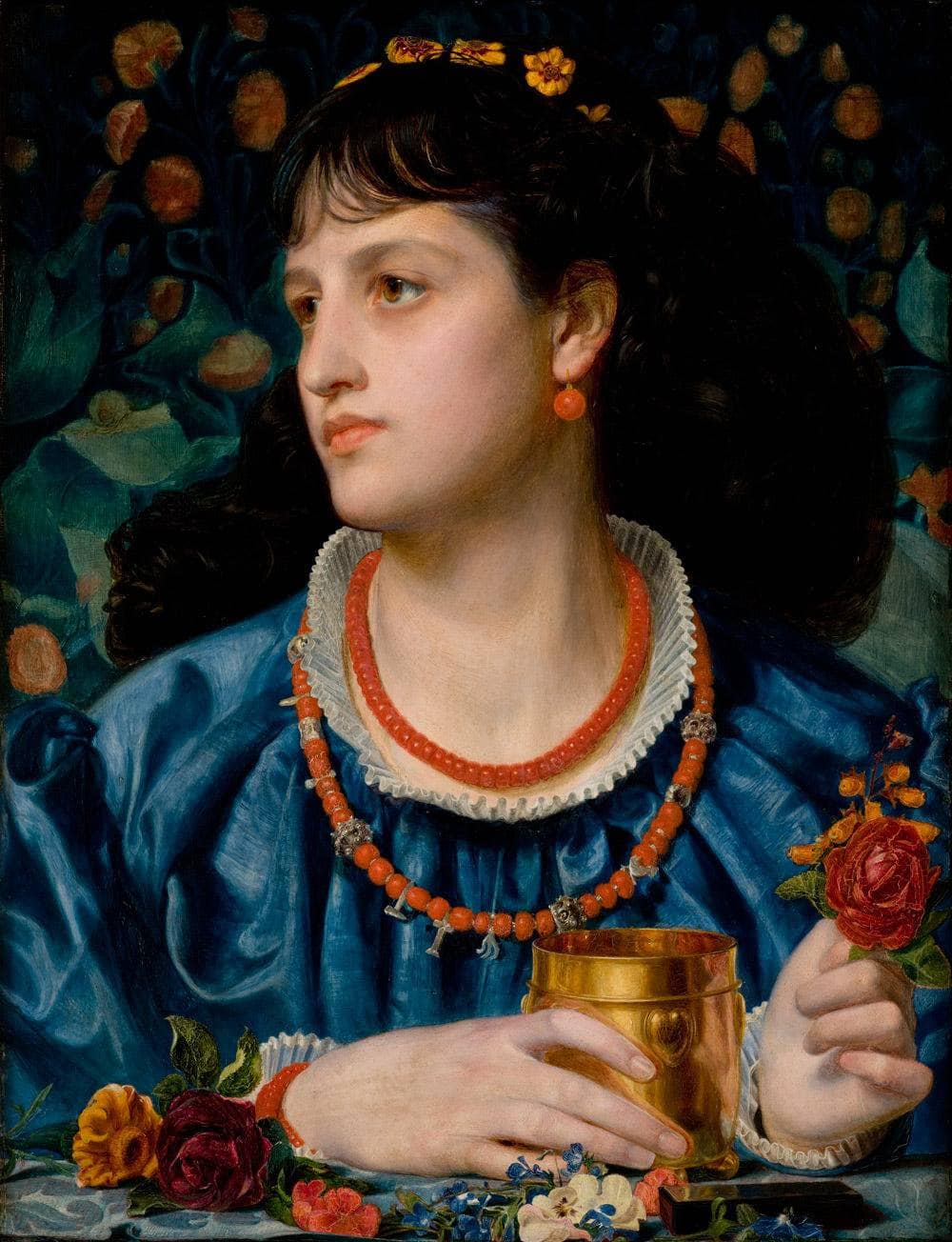 Isolda with the Love Potion by Frederick Sandys — hand-painted portrait oil painting reproduction on canvas