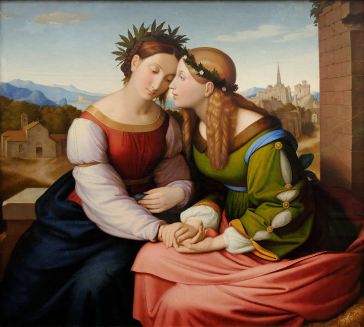 Italia and Germania by Johann Friedrich Overbeck — hand-painted cultural oil painting reproduction on canvas