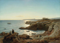 Italian coast landscape by Andreas Achenbach — hand-painted landscape oil painting reproduction on canvas