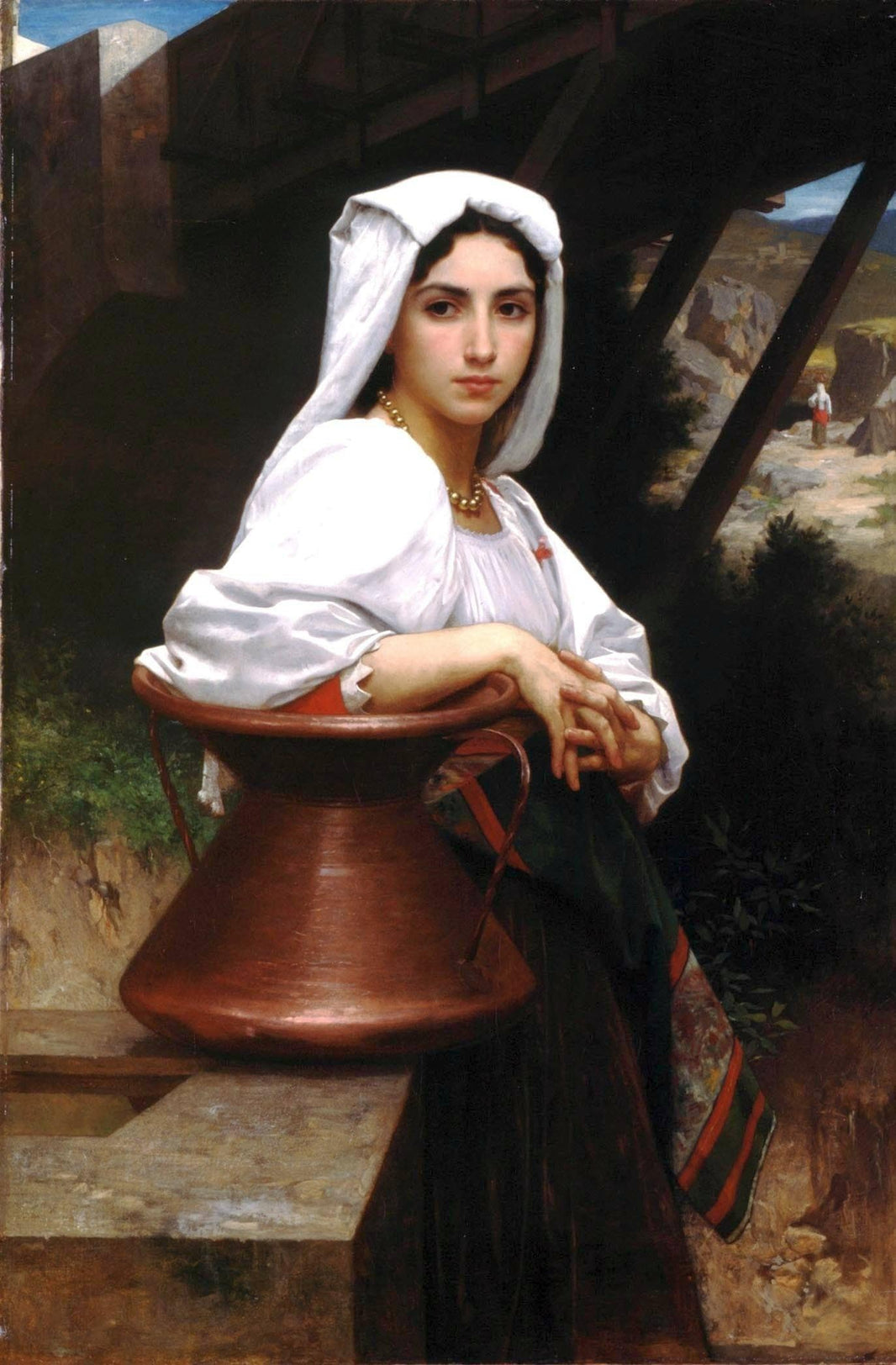 Italian Girl Drawing Water by William-Adolphe Bouguereau — hand-painted portrait oil painting reproduction on canvas