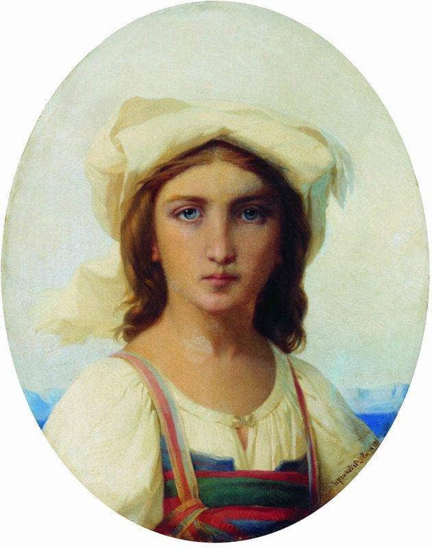 Italian Girl by Fyodor Bronnikov — hand-painted portrait oil painting reproduction on canvas