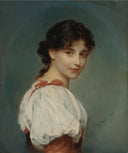 Italian girl by Ludwig Knaus — male oil painting wall art, Academicism