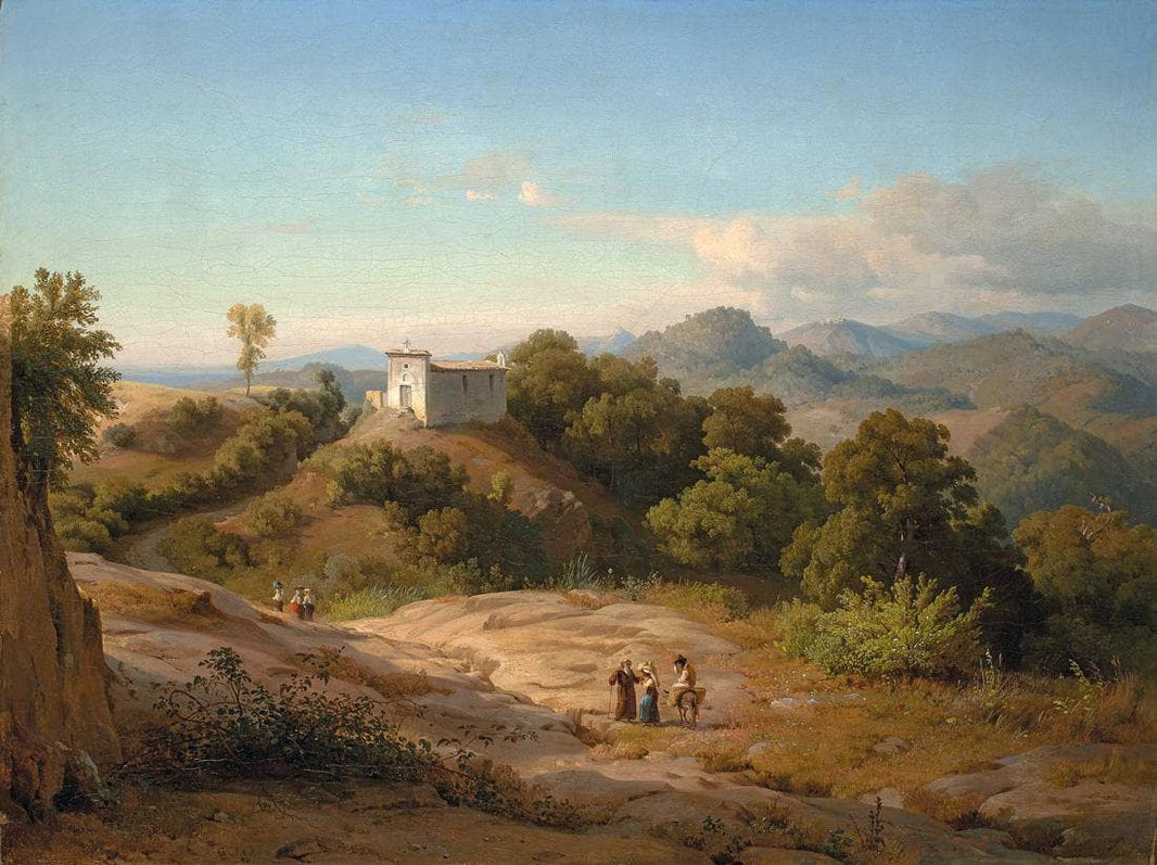 Italian landscape by Louis Gurlitt — hand-painted landscape oil painting reproduction on canvas