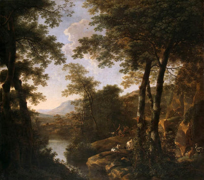 Italian Landscape with Roman Warriors in dining room