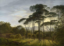 Italian landscape with umbrella pines by Hendrik Voogd — hand-painted botanical oil painting reproduction on canvas