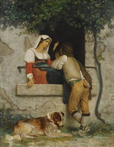 Italian lovers by William-Adolphe Bouguereau — hand-painted portrait oil painting reproduction on canvas
