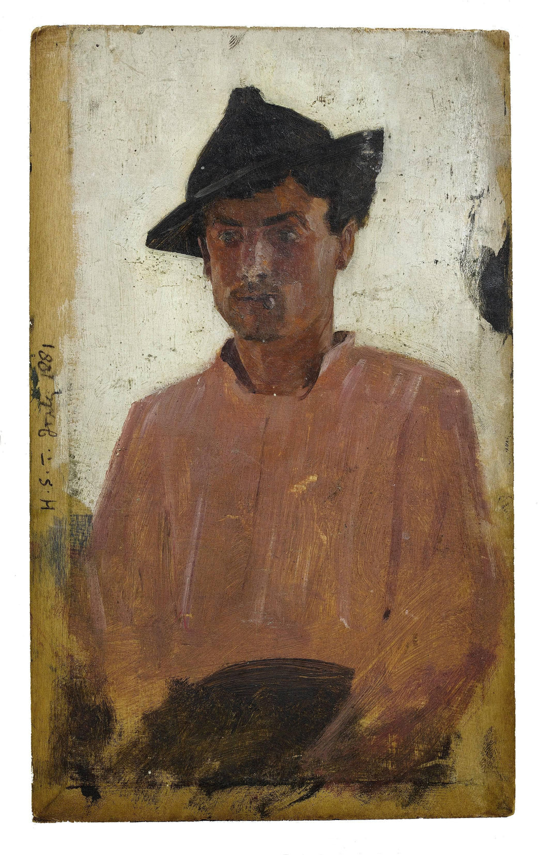 Italian Man with Hat by Henry Scott Tuke — hand-painted portrait oil painting reproduction on canvas
