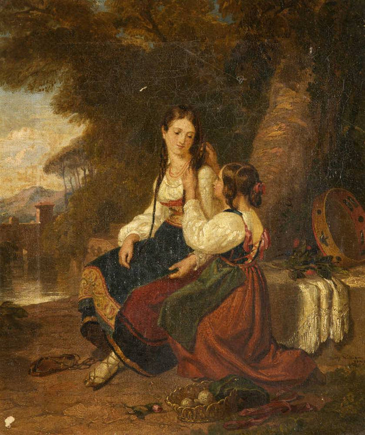 Italian Peasants by Penry Williams — hand-painted cultural oil painting reproduction on canvas