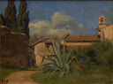 Italiensk Klosterhave Med Stor Agave by Hans Andersen Brendekilde — rural oil painting wall art, Realism