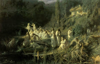 Mermaids by Ivan Kramskoy — hand-painted botanical oil painting reproduction on canvas