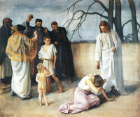 Jeesus Ja Aviorikoksesta Tavattu Nainen by Eero Järnefelt — hand-painted portrait oil painting reproduction on canvas