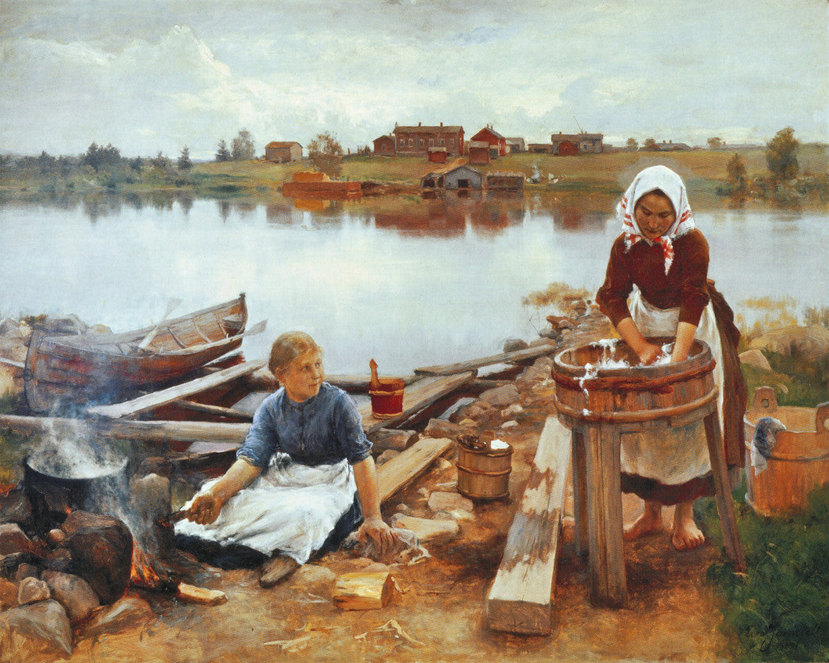 Laundry at the river bank - Eero Järnefelt