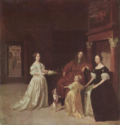 Portrait of a Dutch Family by Jacob Ochtervelt — oil painting reproduction