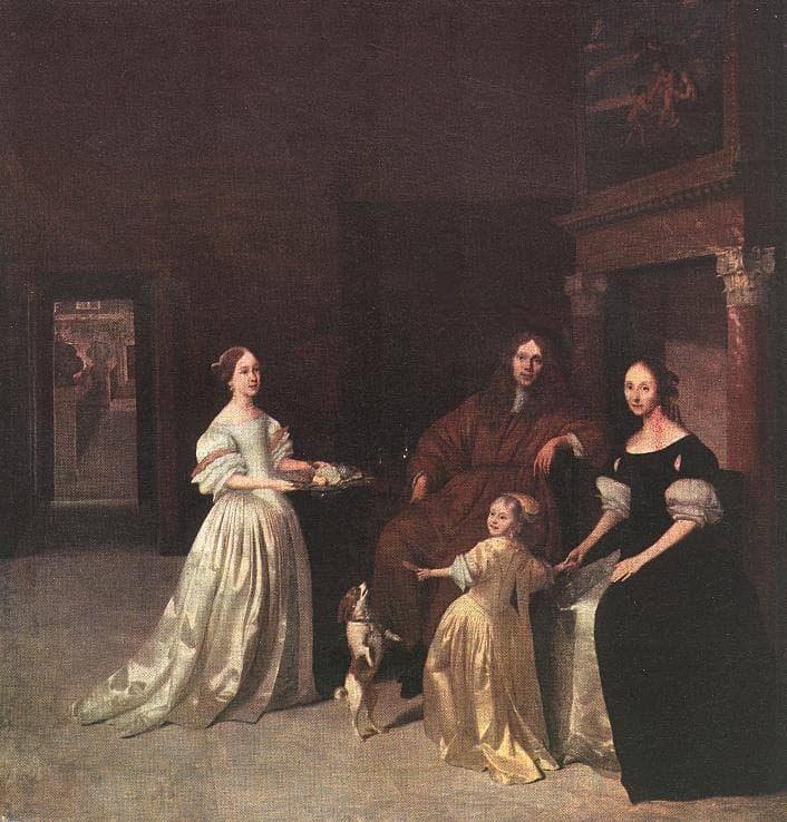 A Family Group by Jacob Ochtervelt — hand-painted portrait oil painting reproduction on canvas