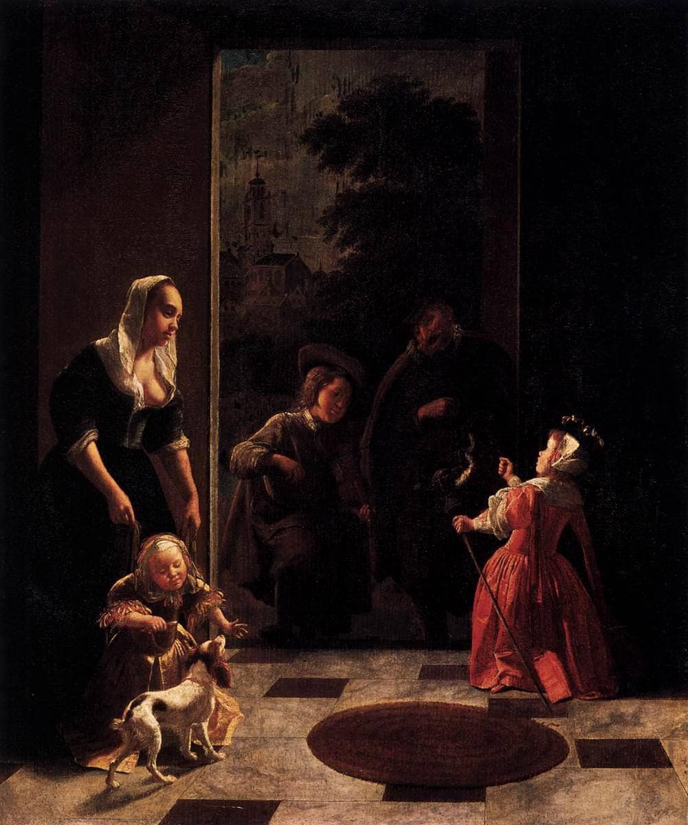 Itinerant Musicians by Jacob Ochtervelt — hand-painted landscape oil painting reproduction on canvas