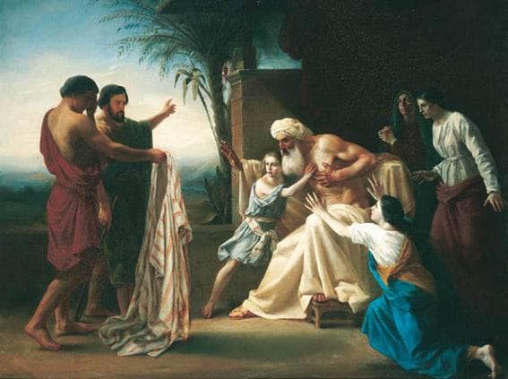 Jacob receiving Joseph's bloody coat on gallery wrap